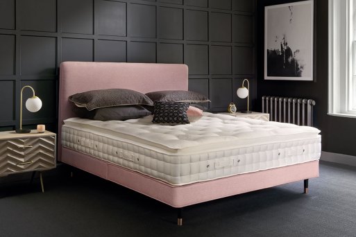 hypnos mattress on pink base