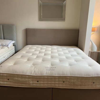 167cm x 200cm (Small Super King) Vispring Shetland Divan Bed with a Muses Headboard CLEARANCE 167cm x 200cm (Small Super King) Vispring Shetland Divan Bed with a Muses Headboard CLEARANCE