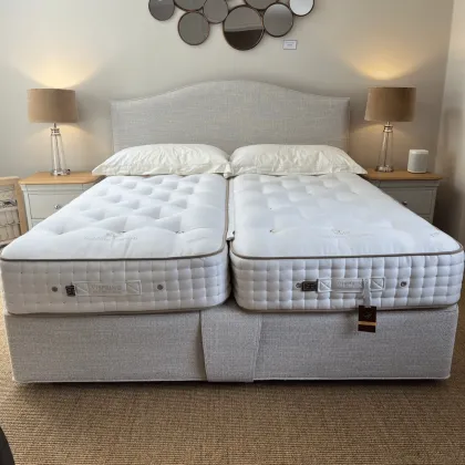 Vispring Sublime Superb Divan Bed Z&L Super King with Iris Strutted Headboard Clearance Vispring Sublime Superb Divan Bed Z&L Super King with Iris Strutted Headboard Clearance