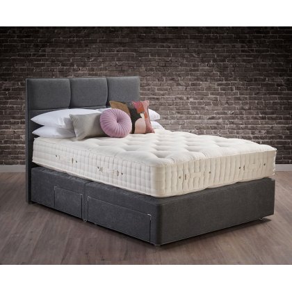 150cm x 200cm (King) Wool Origins 10 Divan Bed by Hypnos STOCK - Maestro Aqua Fabric
