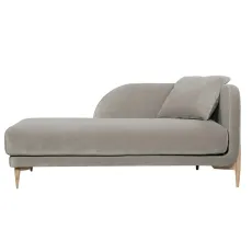 SITS Jenny Chaise Lounge Classic Velvet Light Grey side view
