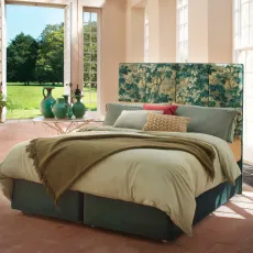 Hypnos Fransesca Headboard with mattress dressed right angled