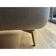 Moa 2 Seater Sofa in Star 3 Grey Brown Legs
