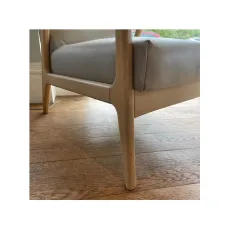 Jack Armchair in Touch Leather 3 Grey Beige Legs