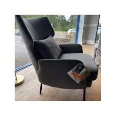 Alex Armchair in Classic Velvet 3 Grey Beige Side On