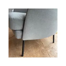 Alex Armchair in Classic Velvet 3 Grey Beige Legs