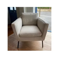Teddy Armchair in Togo 2 Beige Front On