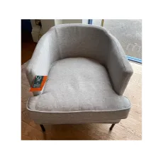 Julia Armchair in Arya 1 Light Grey Front On Without Cushion
