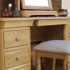 Lacoste Oak Dressing Table with optional Mirror & Stool