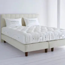 Vispring Herald Superb Mattress on shallow Prestige Divan Base with Hera Headboard