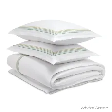 Empress Oxford Pillow Case white Green