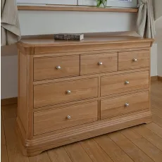 Lacoste Wide Chest of Wooden Drawers - 7 Drawer