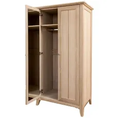 New England Oak All Hanging Wardrobe Open View