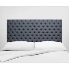 Vispring Aldo Headboard upholstered in grey fabric