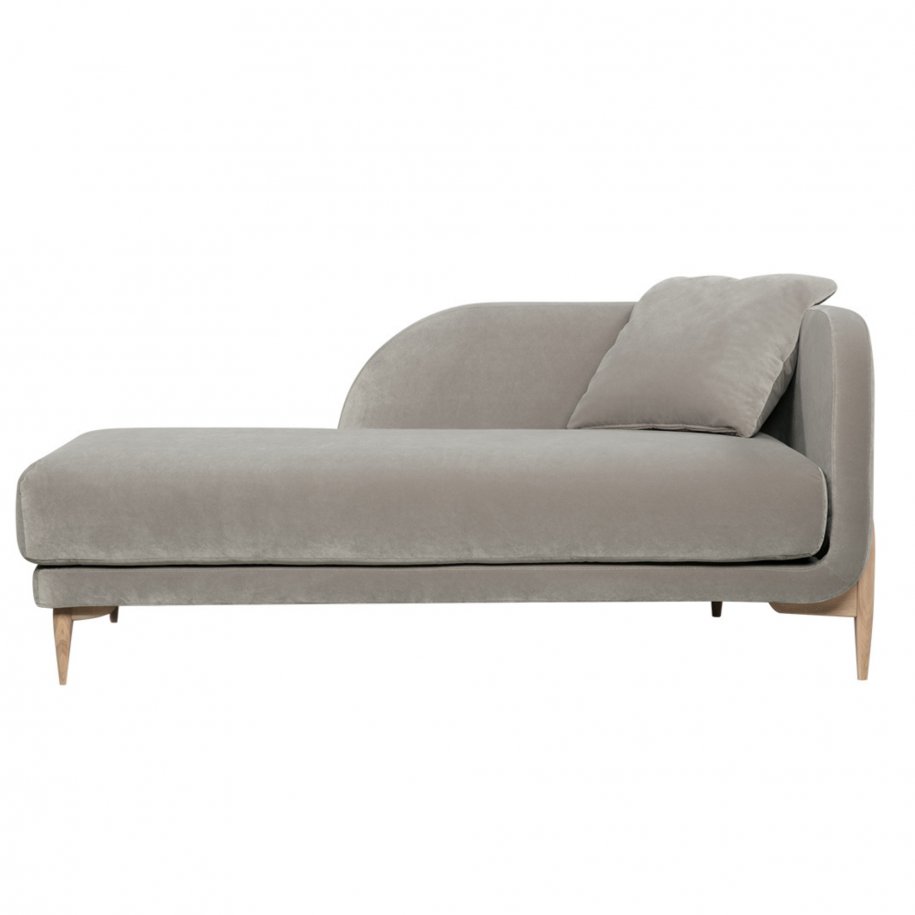 SITS Jenny Chaise Lounge Classic Velvet Light Grey side  view
