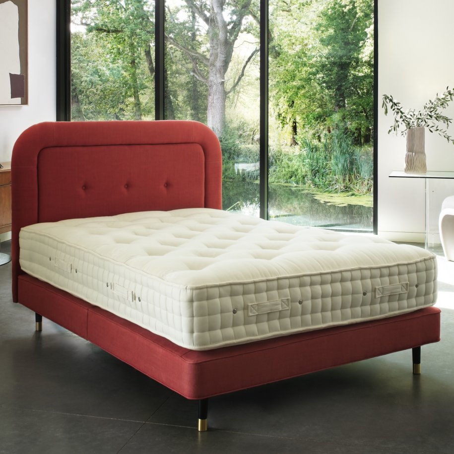 Hypnos Legacy IV Shallow Divian with BlackGold Estelle Legs and Helena Headboard undressed