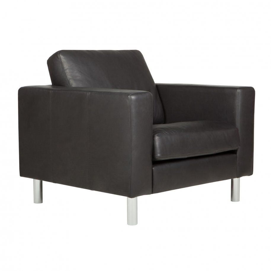 Sits Impulse armchair Aniline Black angled