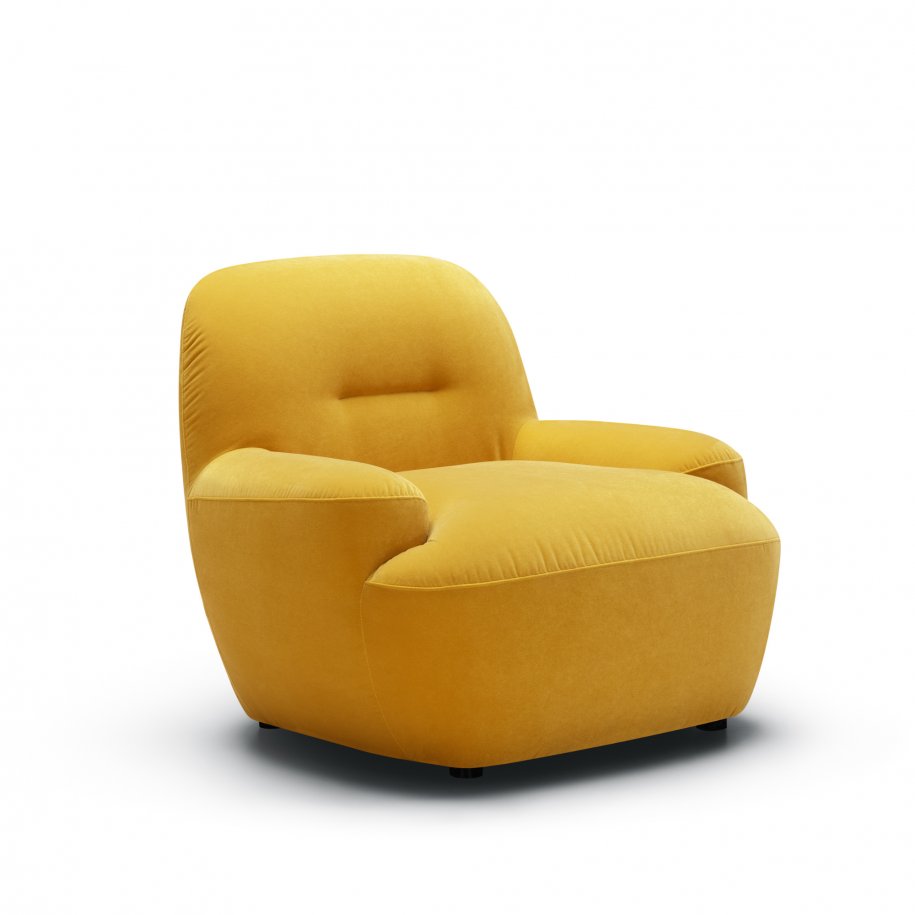 Sits Uma Armchair Classic Velvet yellow angled