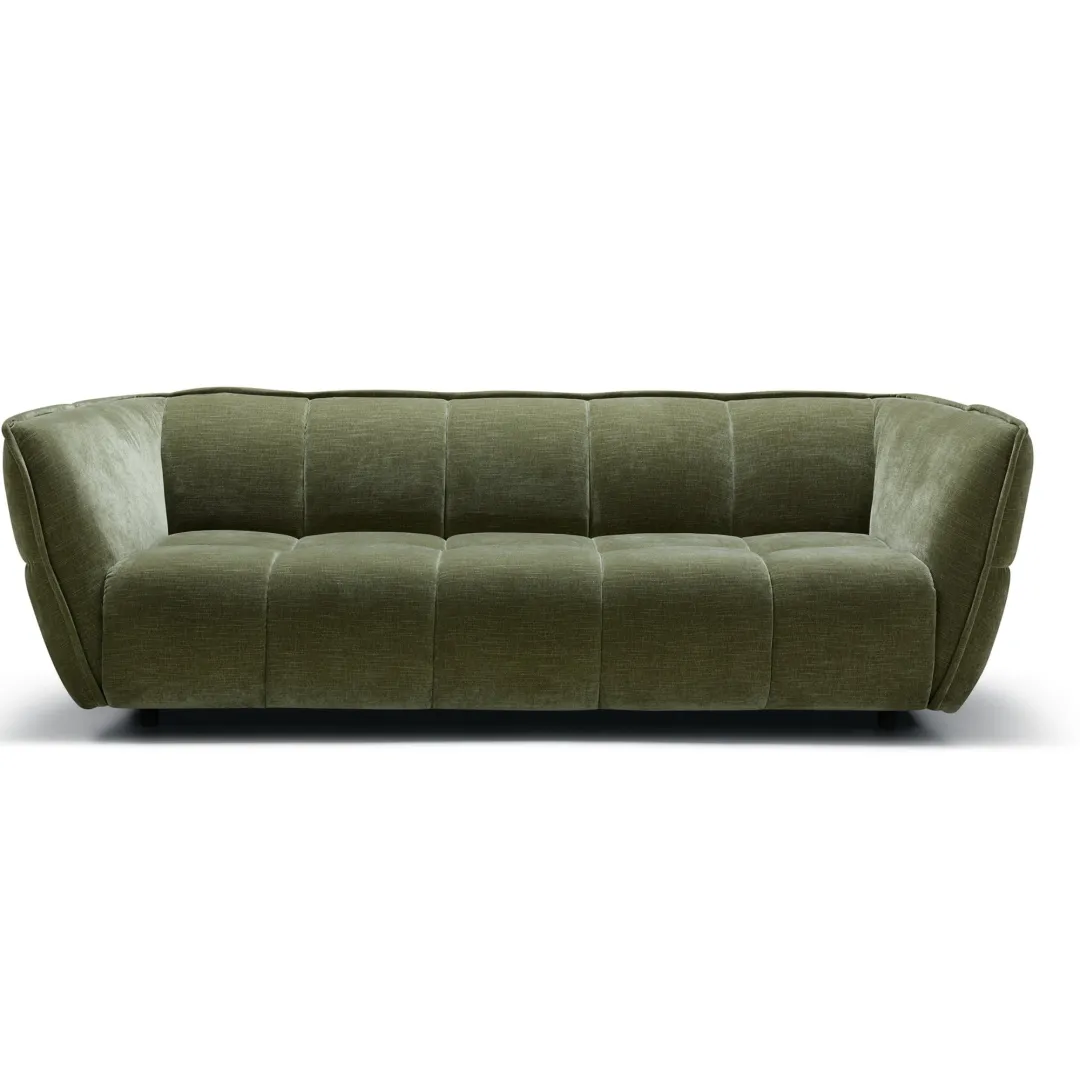 Clyde 3 Seater wildflower forest green front view
