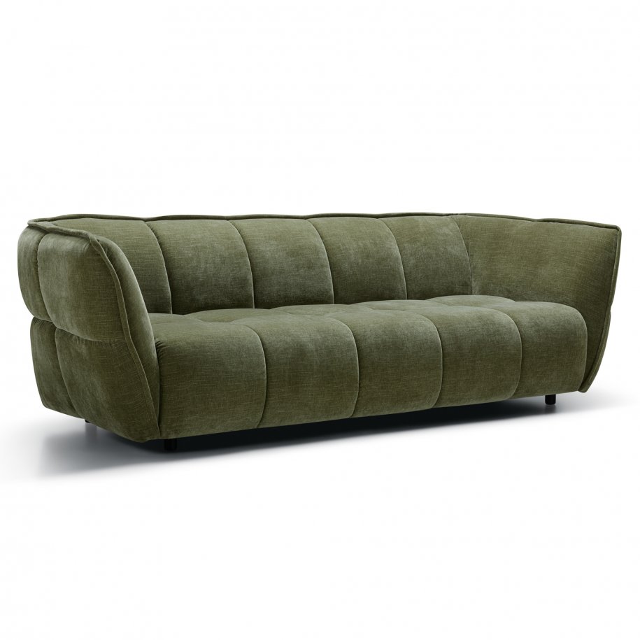 Clyde 3 Seater wildflower forest green angled view