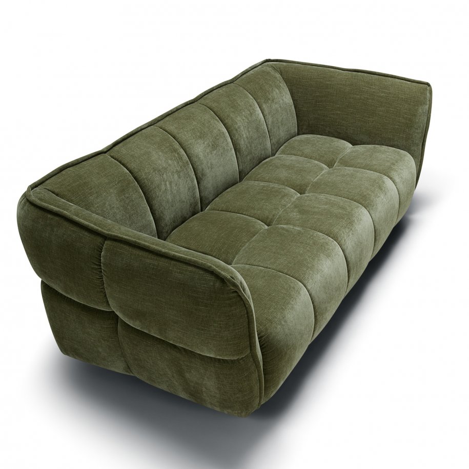 Clyde 3 Seater wildflower forest green side view