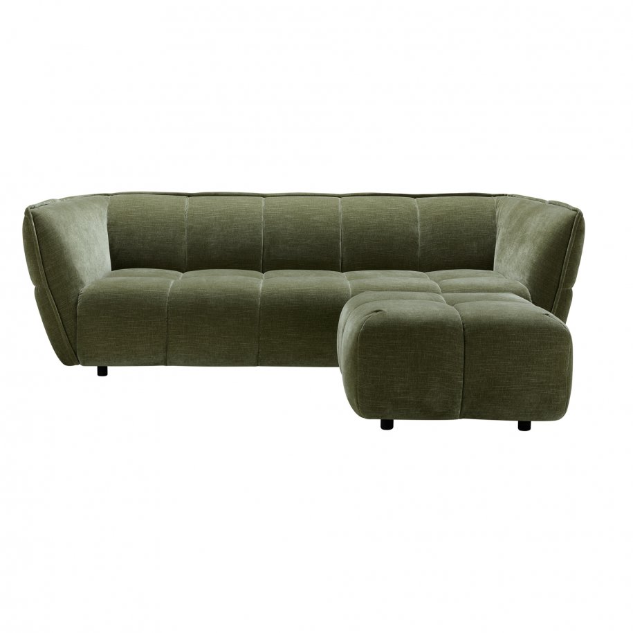 Sits Clyde footstool wildflower forest green with couch