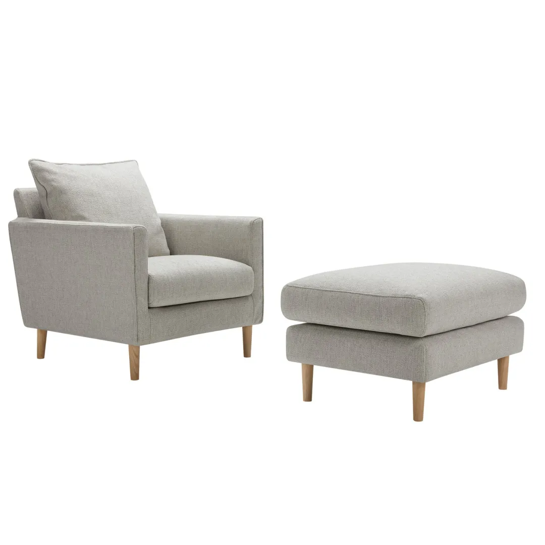 Sits Sally Togo Silver armchair with footstool