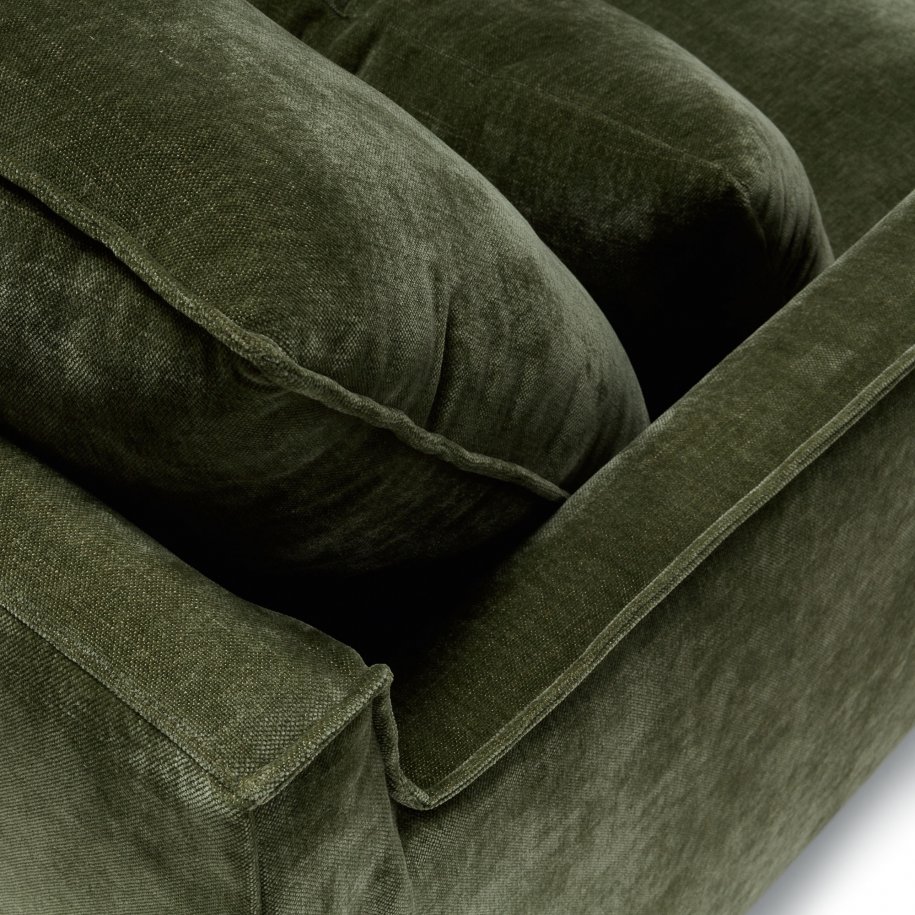 Sits Sally large 3 seater Forest Green Arm detail