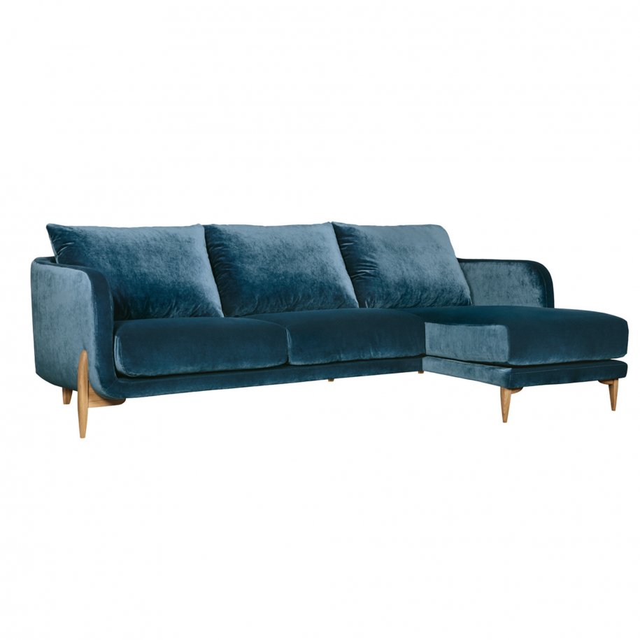 Sits Jenny Classic Velvet navy Blue angled right