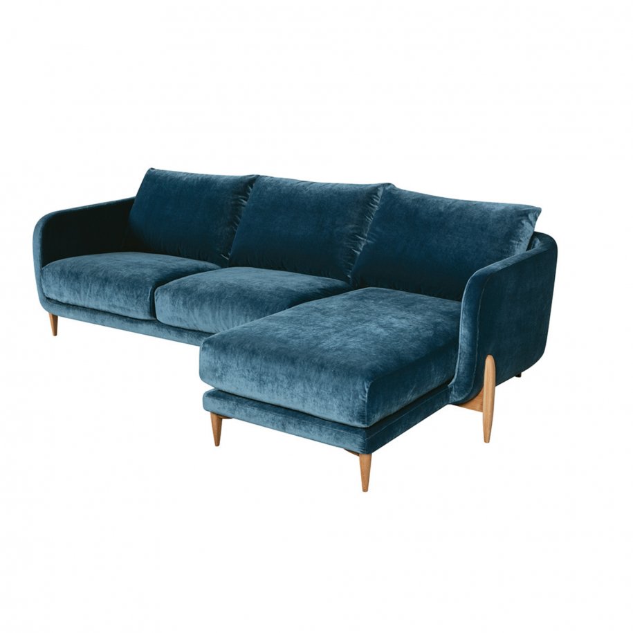 Sits Jenny Classic Velvet navy Blue angled left