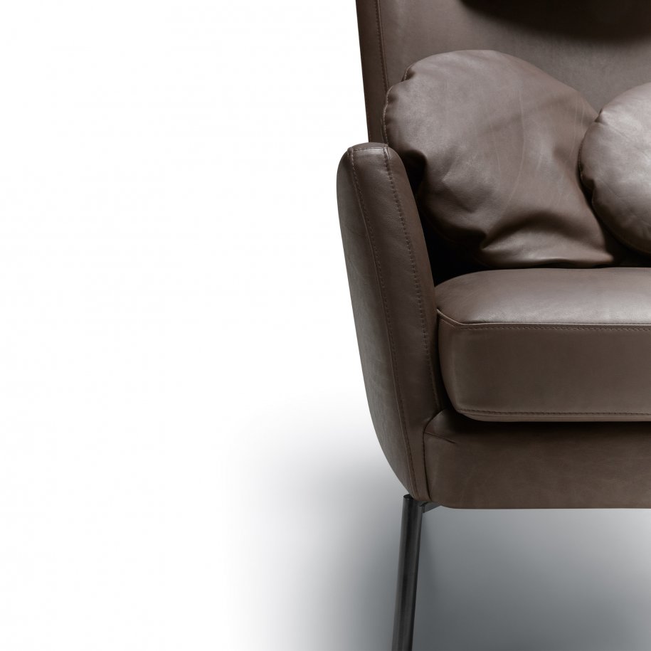 SITS Disa Armchair aniline dark brown side view