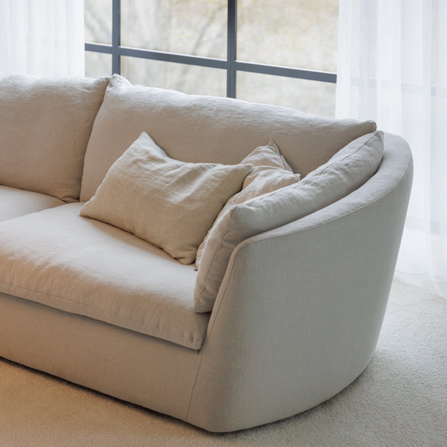 SITS Bonnie Set 2 Chaise Sofa Linen Natural side view