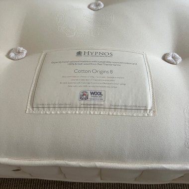 Hypnos 150cm x 200cm (King Size) Hypnos Cotton Origins 8 Divan Set with a Francesca Headboard CLEARANCE