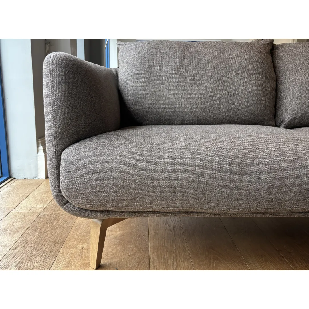 Moa 2 Seater Sofa in Star 3 Grey Brown Close Up
