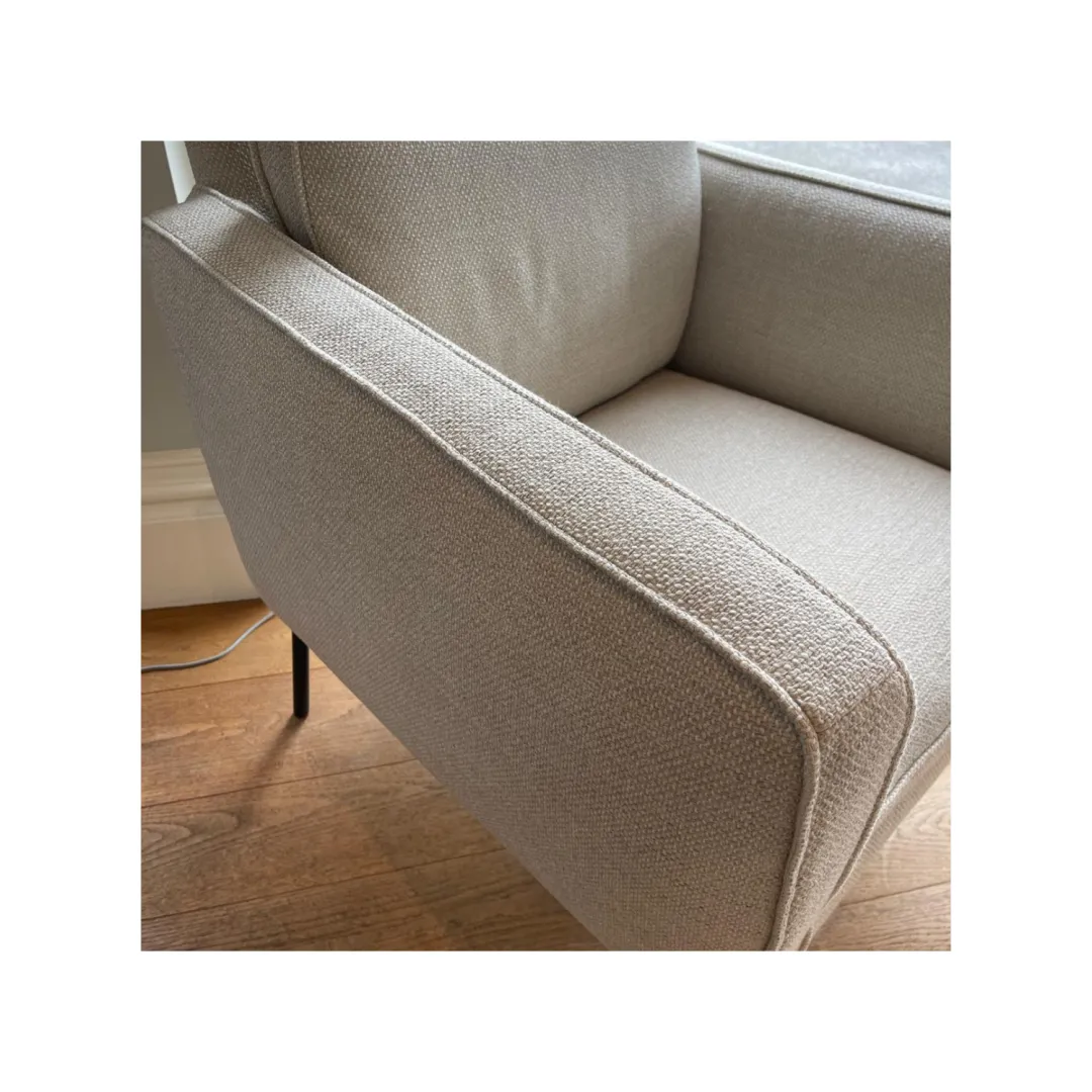 Teddy Armchair in Togo 2 Beige Side On