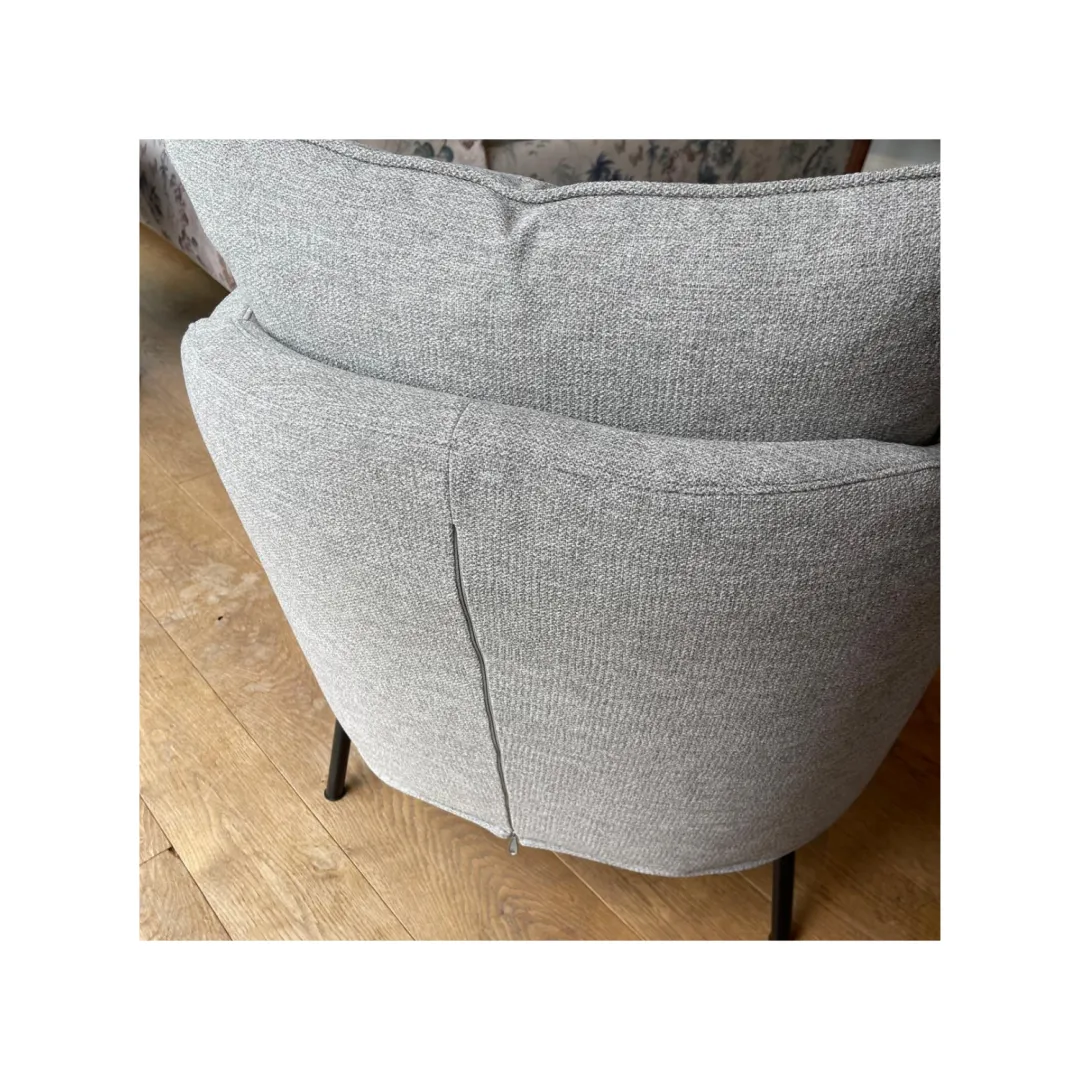 Julia Armchair in Arya 1 Light Grey Back