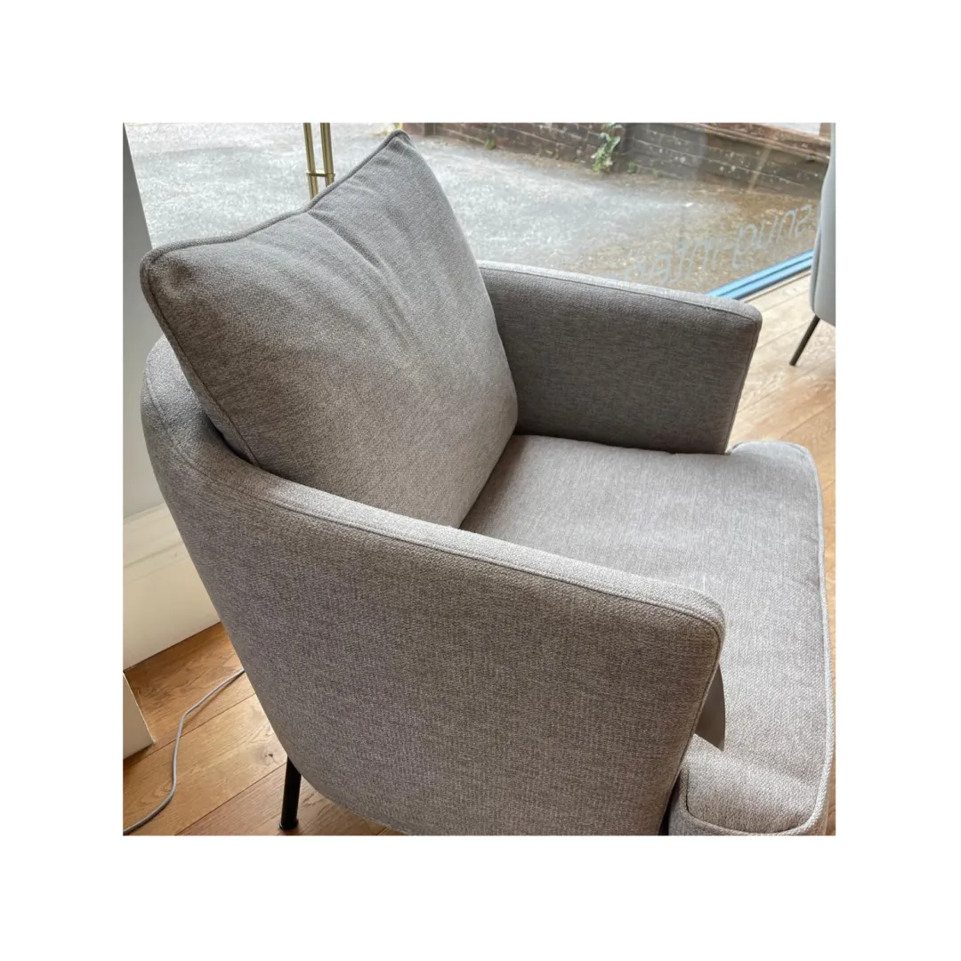 Julia Armchair in Arya 1 Light Grey Side On