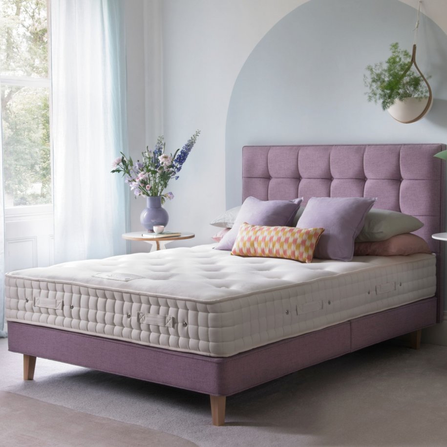 Shallow Pocket Sprung Divan Base semi dressed side view