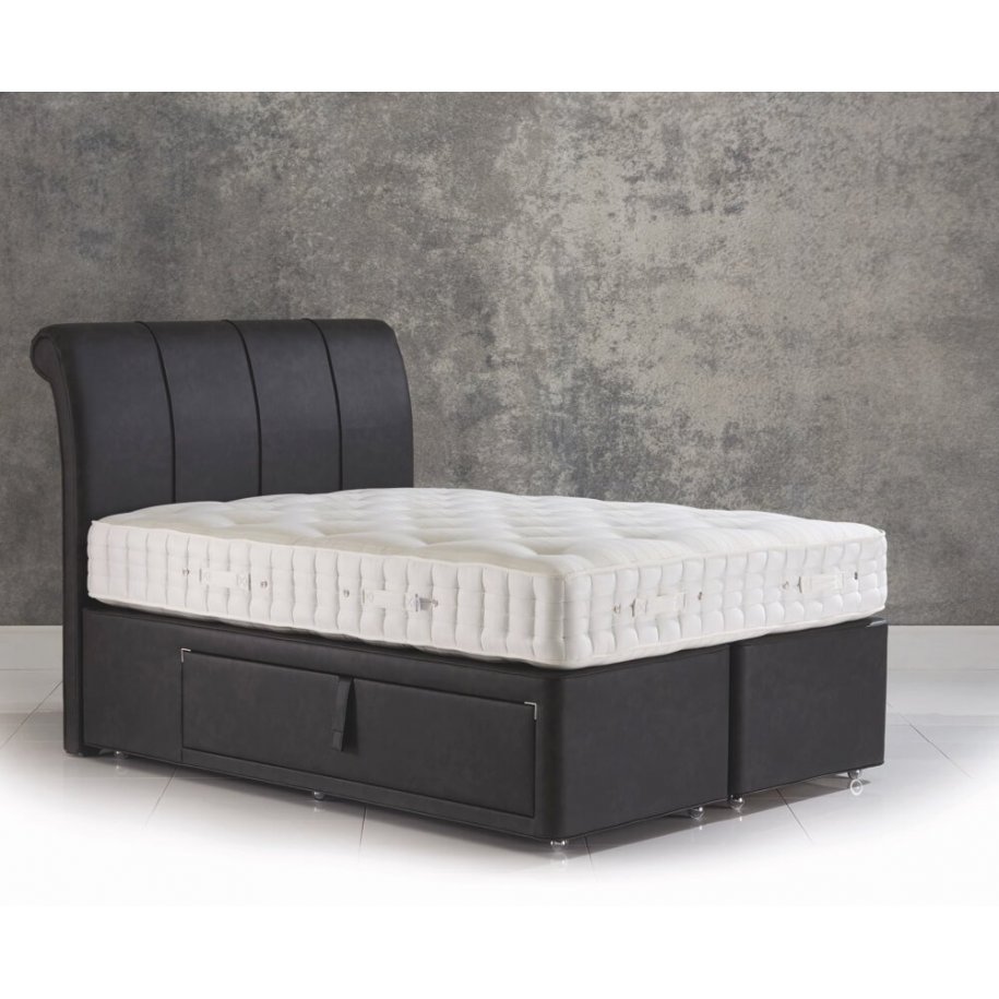 Sophia Headboard in Dark Grey on an Easy Store Divan