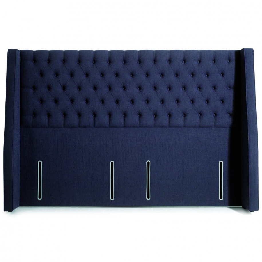 Vienna Euro Wide Headboard in Dark Blue with Fixings