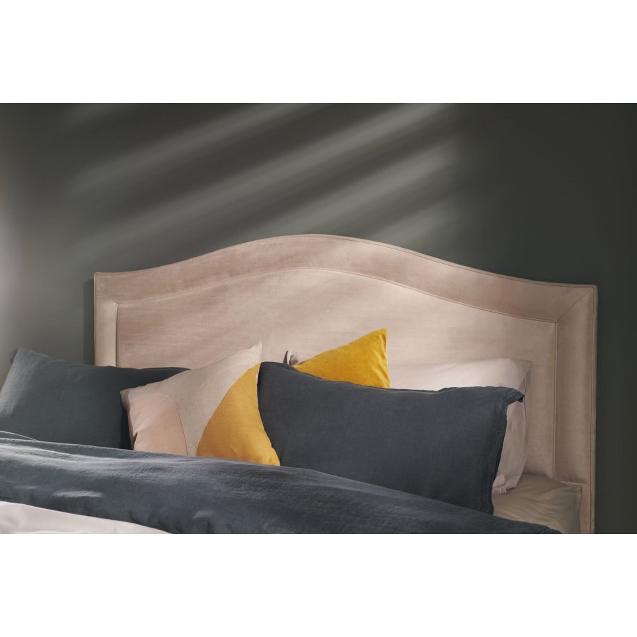 Vispring dressed Artemis Headboard in Faux Suede Mink