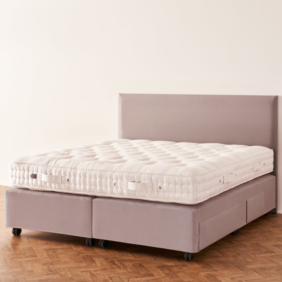 Vispring Baronet Superb Deluxe un-dressed Mattress with Muses Headboard