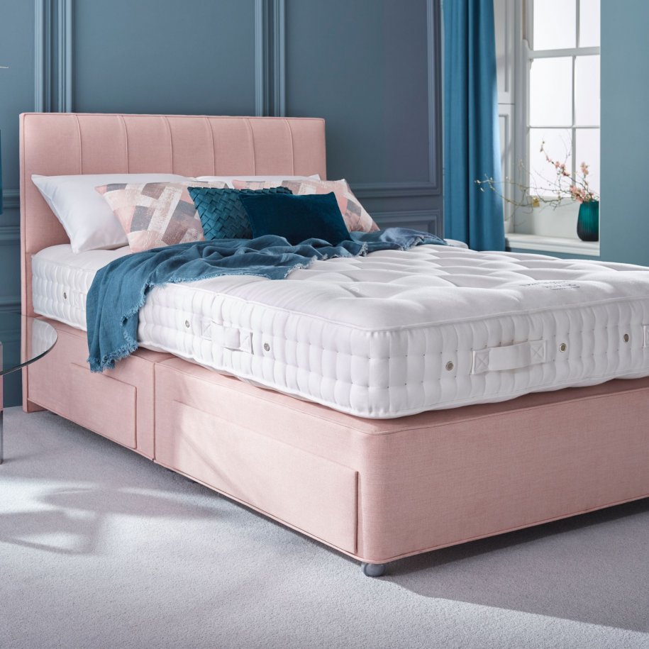 Vispring Dartington Mattress semi dressed angled view