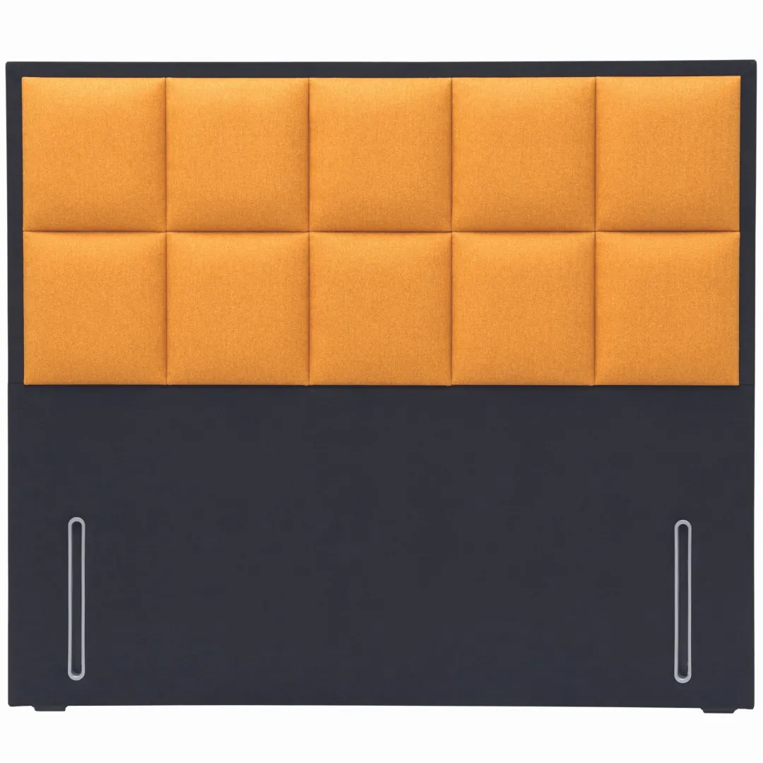 Hypnos Alexandra Headboard in Mustard on a Shallow Divan Base