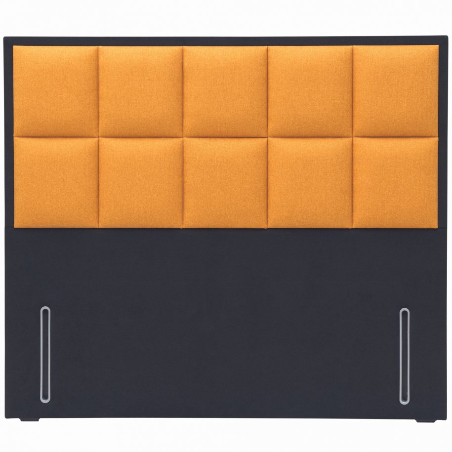 Hypnos Alexandra Headboard in Mustard on a Shallow Divan Base