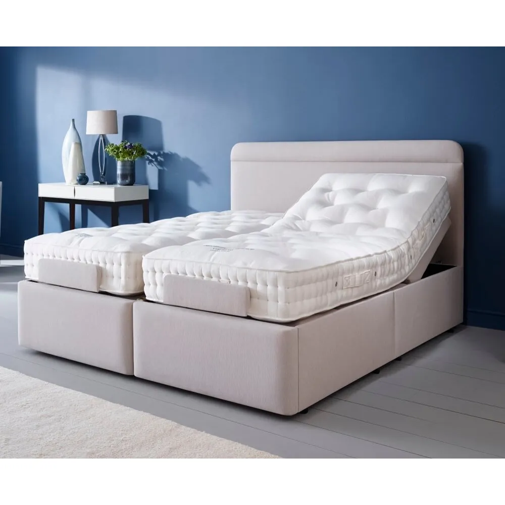 The Vispring Recliner Superb Sapphire Adjustable Bed with Talos Headboard The Vispring Recliner Superb Sapphire Adjustable Bed with Talos Headboard