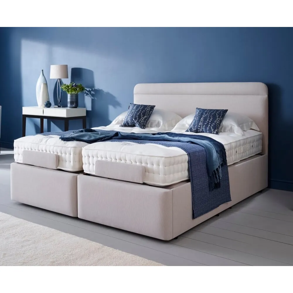 The Vispring Recliner Superb Sapphire Adjustable Bed with Talos Headboard The Vispring Recliner Superb Sapphire Adjustable Bed with Talos Headboard