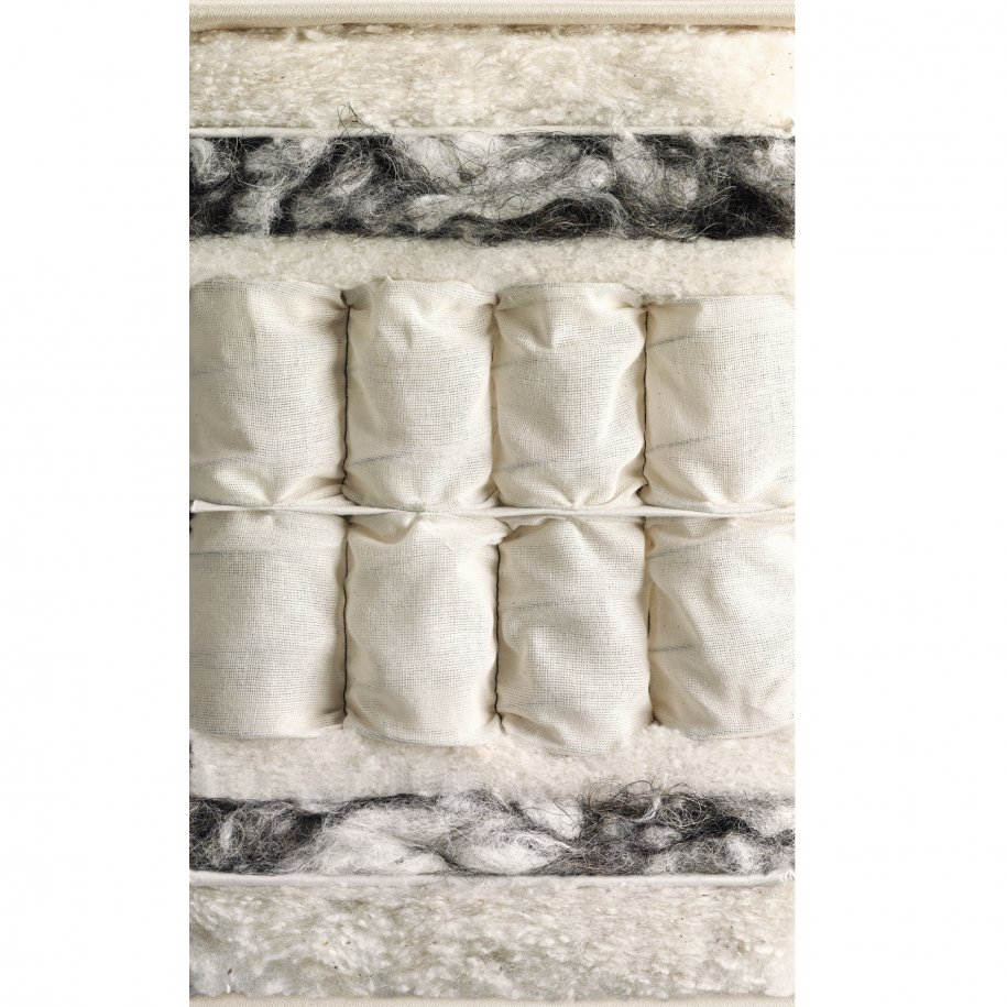 Vispring Tiara Superb Mattress cross section showing pocket springs and natural fillings