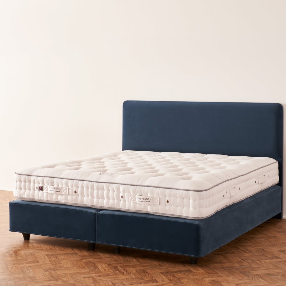 Vispring Shetland wool sovereign un-dressed Mattress with Aldo Headboard