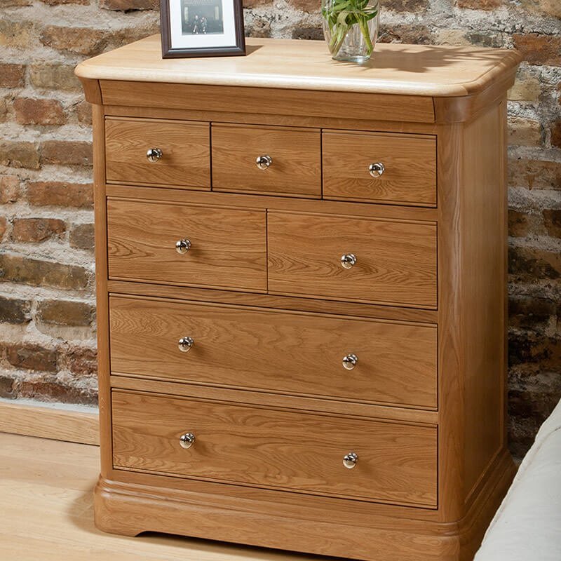 Lacoste Tall Chest of Wooden Drawers - 7 Drawer